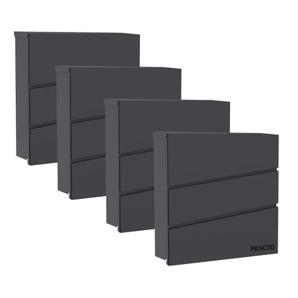 Practo Garden Brievenbussen Dijon Antraciet | Set van 4 stuks - Doika - Brievenbusset - Practo Garden -  - 4 stuks van B330AN