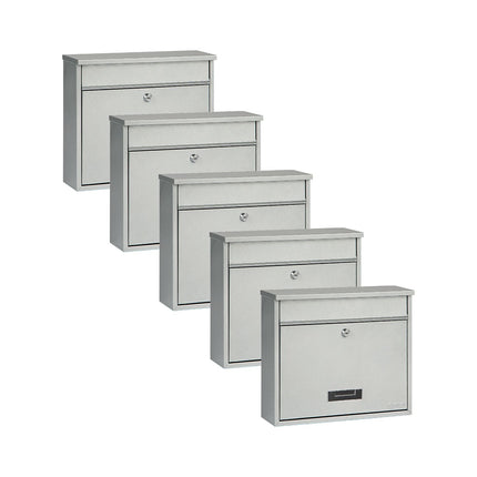 Practo Garden Brievenbussen Oxford zilvergrijs | Set van 5 stuks - Doika - Brievenbusset - Practo Garden -  - 5 stuks van B303A