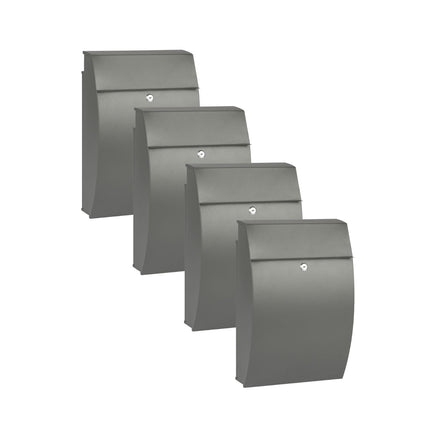 Practo Garden Brievenbussen Vancouver mat grijs | Set van 4 stuks - Doika - Brievenbusset - Practo Garden -  - 4 stuks van B412A