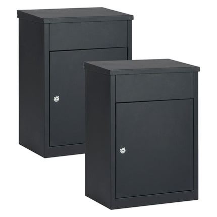 Practo Garden Pakketbrievenbussen Edmonton mat zwart | Set van 2 stuks - Doika - Brievenbusset - Practo Garden -  - 2 stuks van B421AN