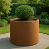 Ronde cortenstalen plantenbak met bodem 120x120x80 cm - Doika - Plantenbak - Geroba -  - RondaB1