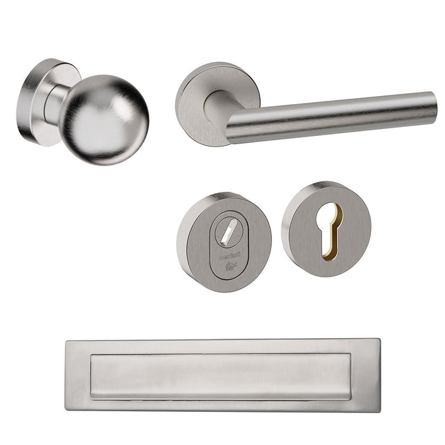 Shuffle Voordeurset rond met Sfera & briefplaat inox - Doika - Voordeurset - Shuffle - 8717727199215 - N1900560