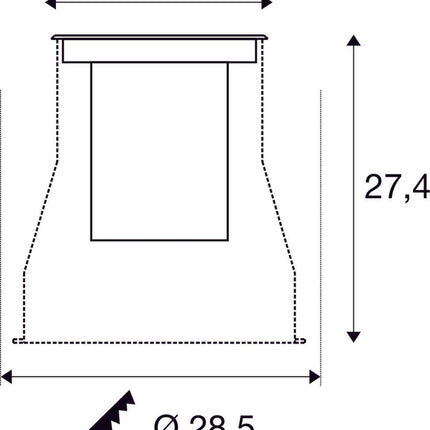 SLV Buitenlamp DASAR® L IP65/IP67 Roestvrĳ Staal - Doika - Buitenverlichting - SLV - 4024163275354 - 1007243