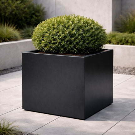 Vierkante aluminium plantenbak 60x60x60 cm - Gitzwart (RAL 9005) - Doika - Plantenbak - Geroba -  - Quadrus3