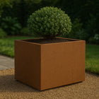 Vierkante cortenstalen plantenbak met bodem 80x80x60 cm - Doika - Plantenbak - Geroba -  - ArtesaB5