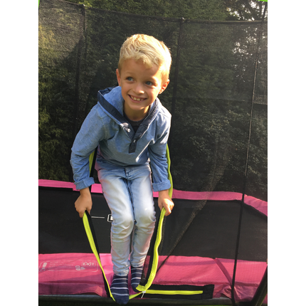 EXIT Silhouette inground trampoline 244x366cm met veiligheidsnet - roze