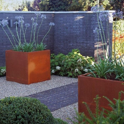 Jardinière Adezz Andes en acier Corten 50x50x50 cm