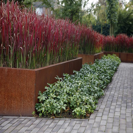 Jardinière Adezz Andes en acier Corten 120x40x80 cm