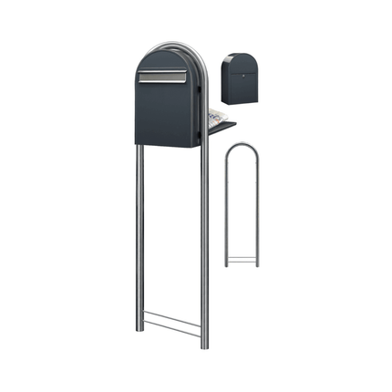Bobi Classic B RAL 7016 donkergrijs/RVS - LetterBox - Brievenbus - Bobi - 6417237006141 - 01.01.09.55 d.grijs RAL7016/RVS