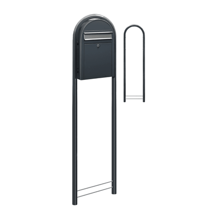 Bobi Classic S RAL 7016 donkergrijs/RVS - LetterBox - Brievenbus - Bobi - 6417237039149 - 01.01.19.55 donkergrijs RAL7016