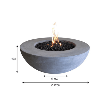 Elementi Etna ronde vuurtafel ø 107 x H 40 cm grijs - Doika BV - Vuurtafel - Elementi - 4260107317463 - OFG101LG