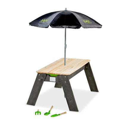 EXIT Aksent zand- en watertafel met parasol en tuingereedschap - Doika BV - Zand- en watertafels - EXIT Toys - 8718469468430 - 52.05.05.45