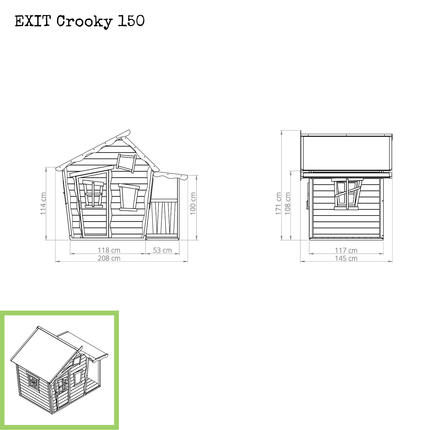 EXIT Crooky 150 houten speelhuis - grijsbeige - Doika BV - Crooky speelhuisjes - EXIT Toys - 8718469466566 - 50.42.00.00