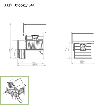 EXIT Crooky 350 houten speelhuis - grijsbeige - Doika BV - Crooky speelhuisjes - EXIT Toys - 8718469466580 - 50.44.00.00