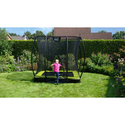 EXIT Silhouette inground trampoline 153x214cm met veiligheidsnet - groen - Doika BV - Trampoline - EXIT Toys - 8720088262474 - 12.95.57.40