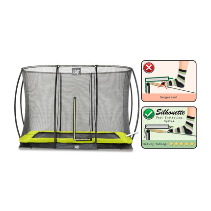 EXIT Silhouette inground trampoline 214x305cm met veiligheidsnet - groen - Doika BV - Trampoline - EXIT Toys - 8719743250598 - 12.95.70.40