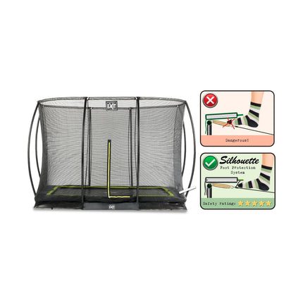 EXIT Silhouette inground trampoline 214x305cm met veiligheidsnet - zwart - Doika BV - Trampoline - EXIT Toys - 8719743250529 - 12.95.70.00