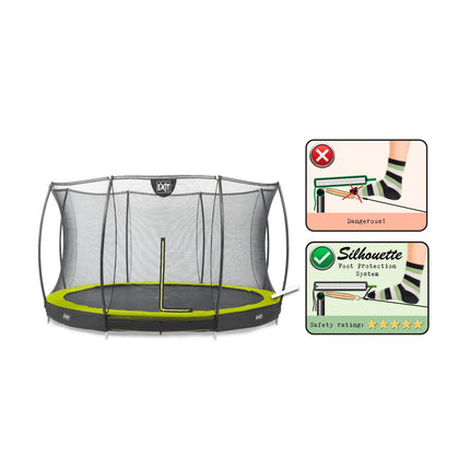 EXIT Silhouette inground trampoline ø366cm met veiligheidsnet - groen - Doika BV - Trampoline - EXIT Toys - 8719743250574 - 12.95.12.40