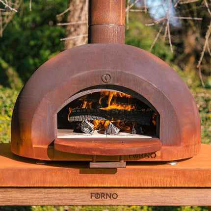 Forno Pizzaoven Dome Cooking Cortenstaal 80 x 75 x 118 cm - Doika BV - Pizzaoven - Forno - FD1 - FD1