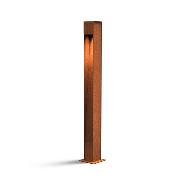 GARDD Pillar lamp cortenstaal 10x10x110cm (DxBxH) - Doika BV - Buitenverlichting - Gardd - GARDD-C1S-1100