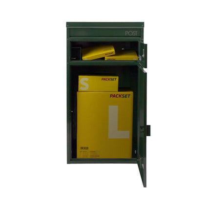 Safepost pakketbrievenbus 65 met plat dak racegroen RAL 6009 - Doika BV - Pakketbrievenbus - Safepost - 7330589003264 - 900326