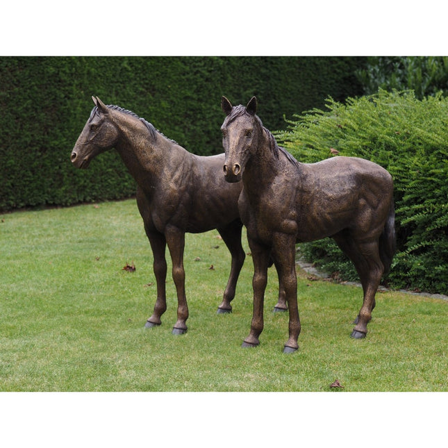 Thermobrass Koppel paarden 128x35x125cm (HxBxL) - Doika BV - Bronzen beeld - Thermobrass - 5410807113097 - B1309