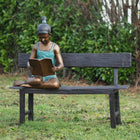 Thermobrass Reading girl on bench 105x35x112cm (HxBxL) - Doika BV - Bronzen beeld - Thermobrass - 5410807972069 - B97206