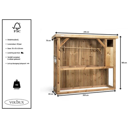 Voldux Volière R1 rechts 215 x 70 x 185 cm - Doika BV - Volière - Voldux - 8720094050003 - 8720094050003