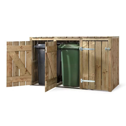 Volente Kliko Ombouw 3x 240 liter 205x88x119cm Geïmpregneerd hout - Doika BV - Ombouw Kliko - Volente - 8720569173299 - 8720569173299